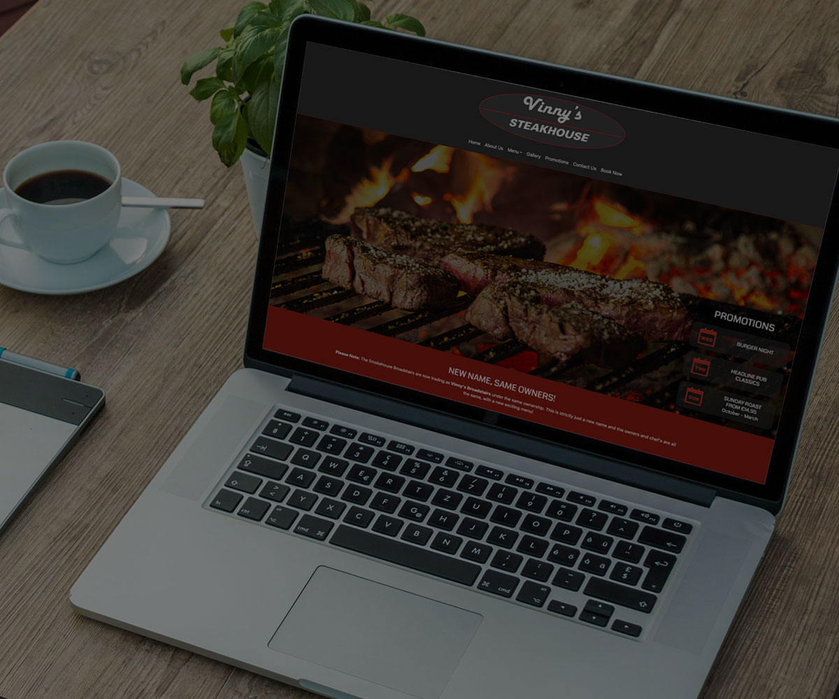 Vinny’s Steakhouse website by Codex