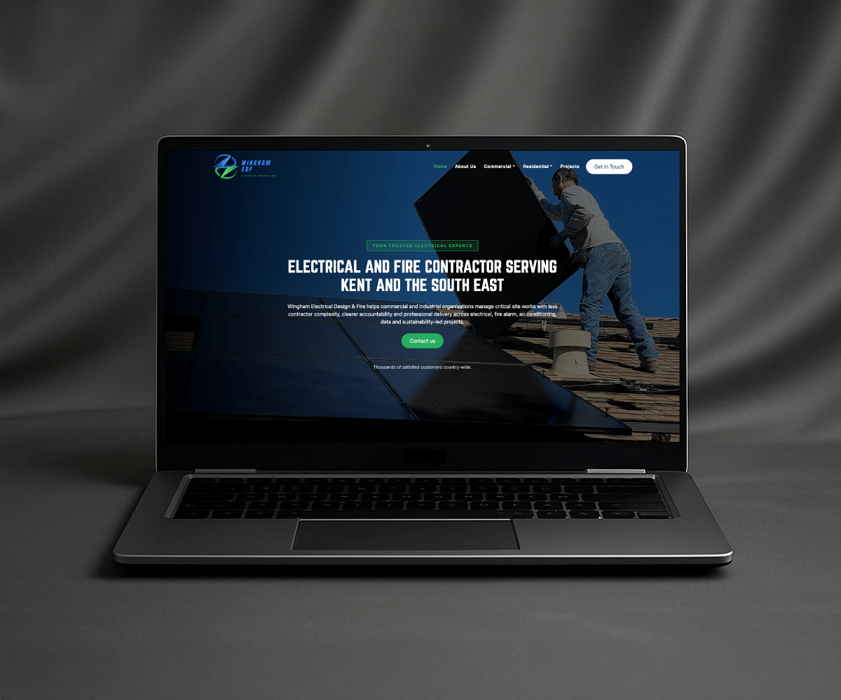 Wingham Electrical Design & Fire website by Codex
