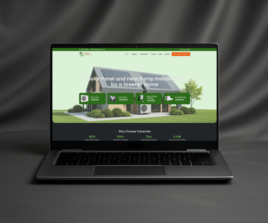 Transcrew Renewables website designed by Codex Web Development