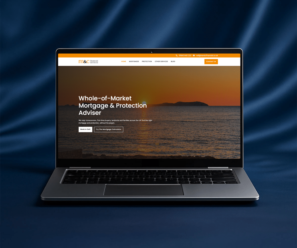 M&C Financial Services website designed by Codex Web Development
